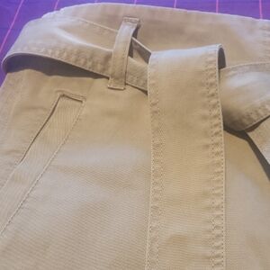 J. Crew Tan A-Line Skirt with Tie Belt